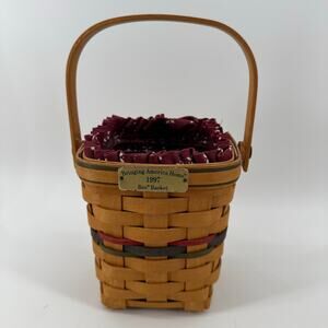 Longaberger 1997 Bringing America Home Bee Basket Liner Protector Vintage